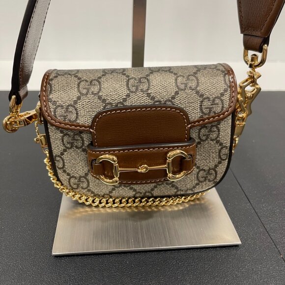 Gucci GG Supreme Horsebit 1955 Mini Bag with Strap (JB1097) - Picture 3 of 8